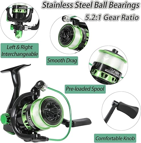 Miniatura 6 de Fishing Rod, 6.9ft Telescopic Fishing Rod and Reel Combo with Fishing Pliers and Lip Gripper Fishing Equipment, 5.21 Pre-Loaded Spinning Reel Combo