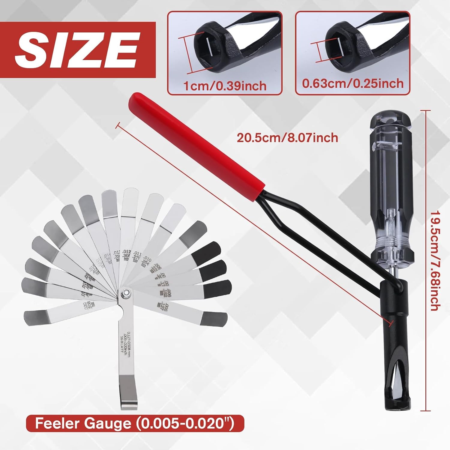 SPEEDWOX Valve Adjustment Tool for 10mm Jam Nut with Angled Feeler Gauge Valve Lash Adjustment Tool for Honda,VTEC,Toyota,Nissan and Other Japanese Car Engines