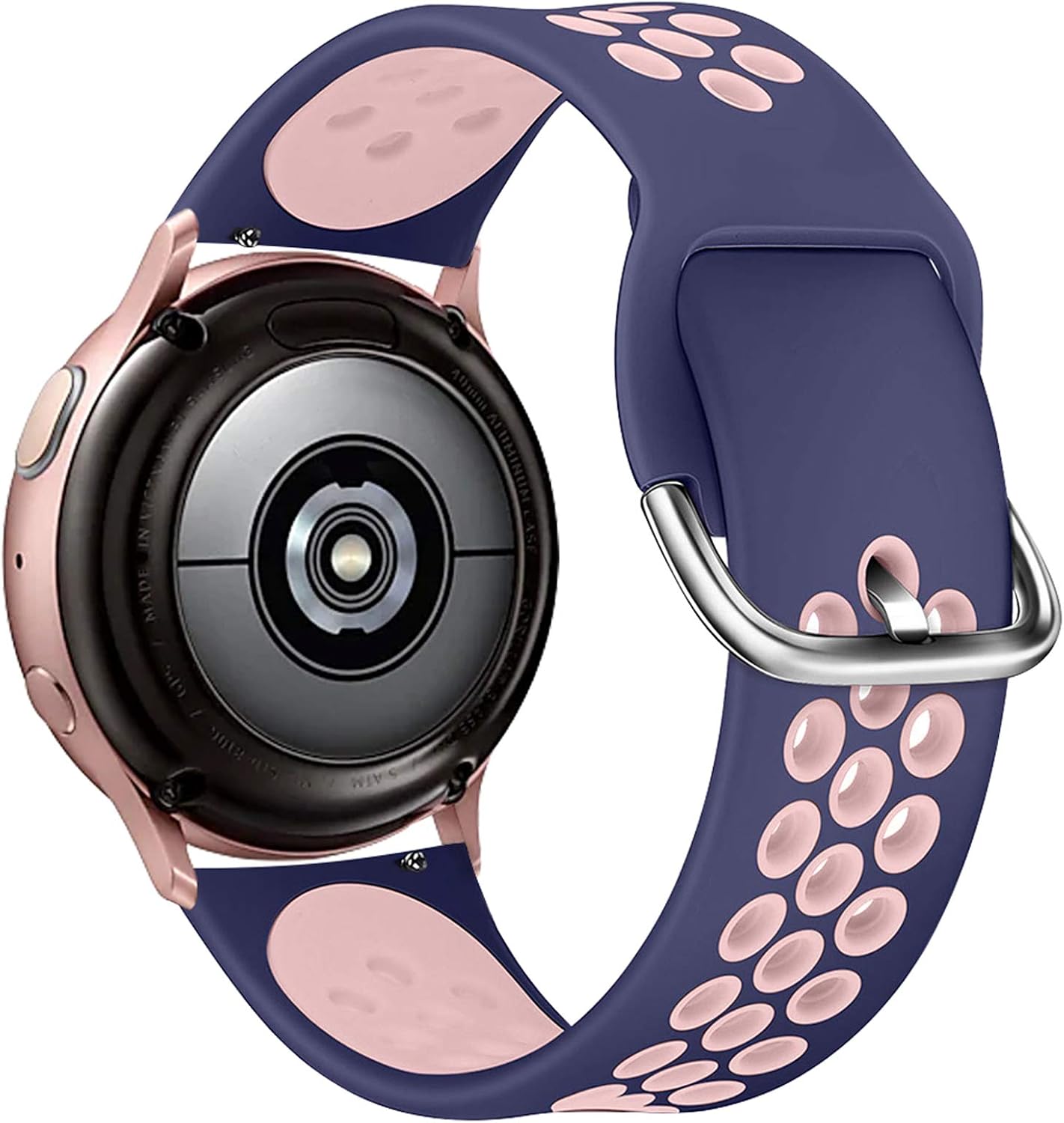 EZCO Sport Bands Compatible with Samsung Galaxy Watch Active 2 40mm 44mm / Active/Galaxy Watch 3 41mm, 20mm Soft Silicone Breathable Watch Strap Replacement Wristband Accessories Women Man