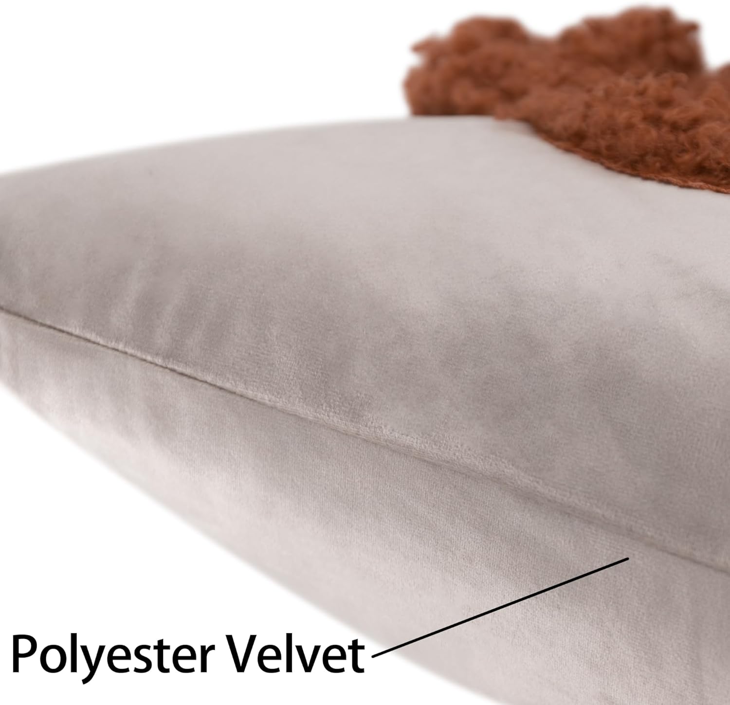 JWH Poodle Throw Pillow Cover Curly Brown Teddy Pillow Case Decorative Dog Shaped Cushion for Home Bed Couch Living Room 18x18 Inches Camel