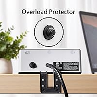Vista 3 de Regleta de alimentación con puertos USB para montaje en el borde del escritorio - Enchufes UL, protector contra sobretensiones de 1250 Joules, tomas