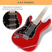 Vista 36 de GLARRY Full Size Electric Guitar for Music Lover Beginner with 20W Amp and Accessories Pack Guitar Bag (White)