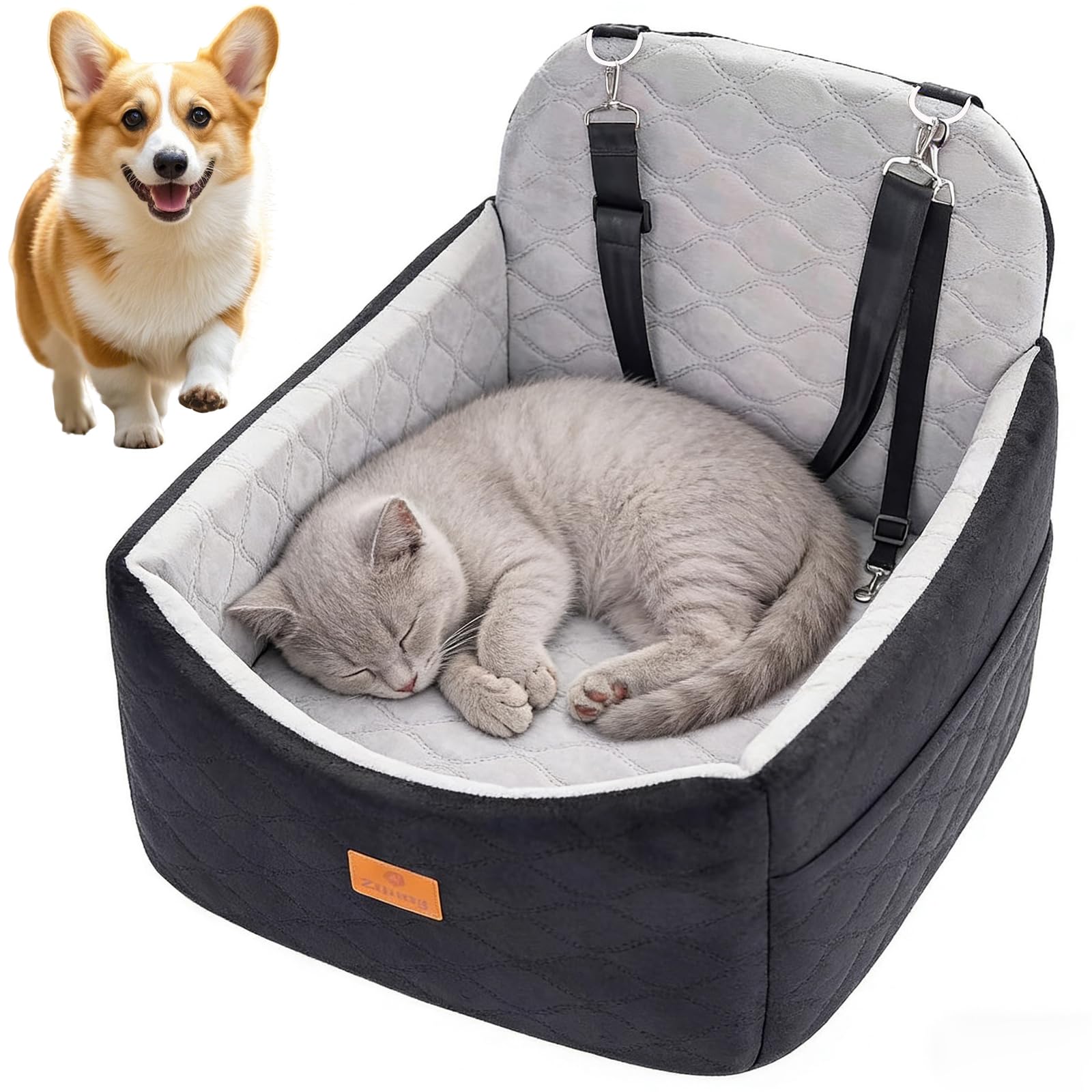 Ztinng Dog/Cat Car Seat Pet Booster Seat for Dogs/Cats up to 30 lbs — image 1