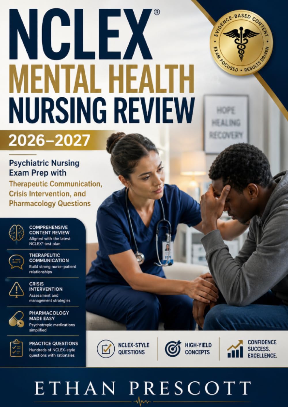 NCLEX Mental Health Nursing Review 2026–2027: Psychiatric Nursing Exam Prep with Therapeutic Communication, Crisis Intervention, and Pharmacology Questions