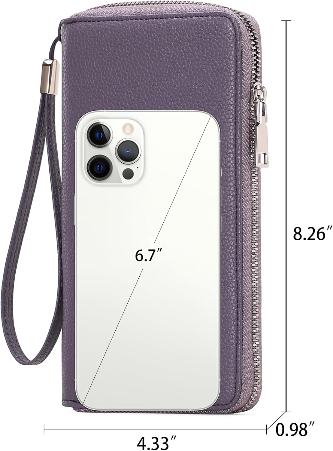 GOIACII Womens Wallet RFID Blocking Leather Zip Around Wallet Large Capacity Long Purse Credit Card Clutch Wristlet | RFID Blocking, Zip Around, Large Capacity, Long, Credit Card, Clutch - Image 3