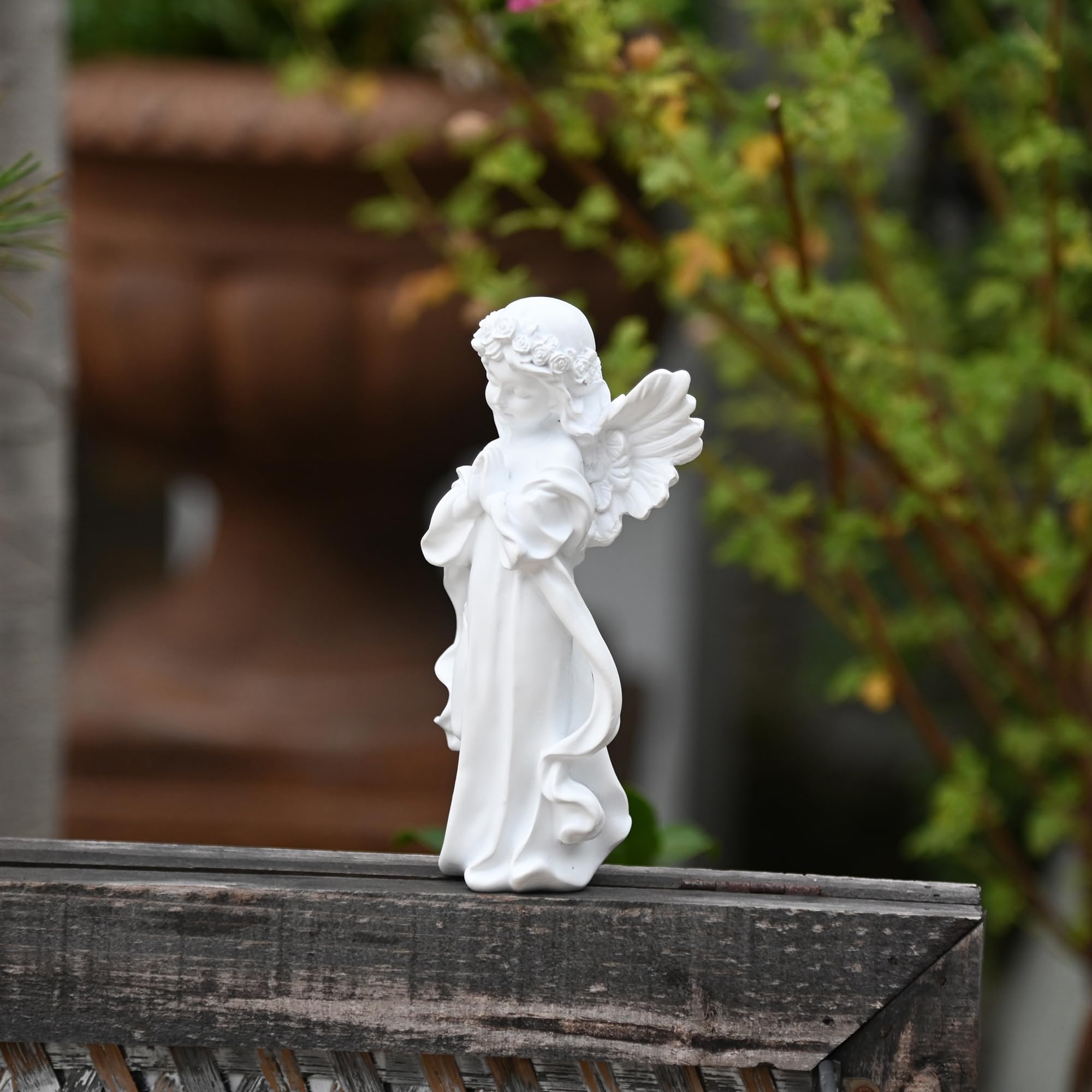 Heart Tong Praying Angel Statues and Figures, Beautiful Resin Angel with Wings for Home and Garden Decoration Weddings - Image 3