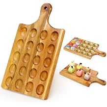 Acacia Wood Deviled Egg Tray Platter Devil Eggs Holder Board Serving Dish