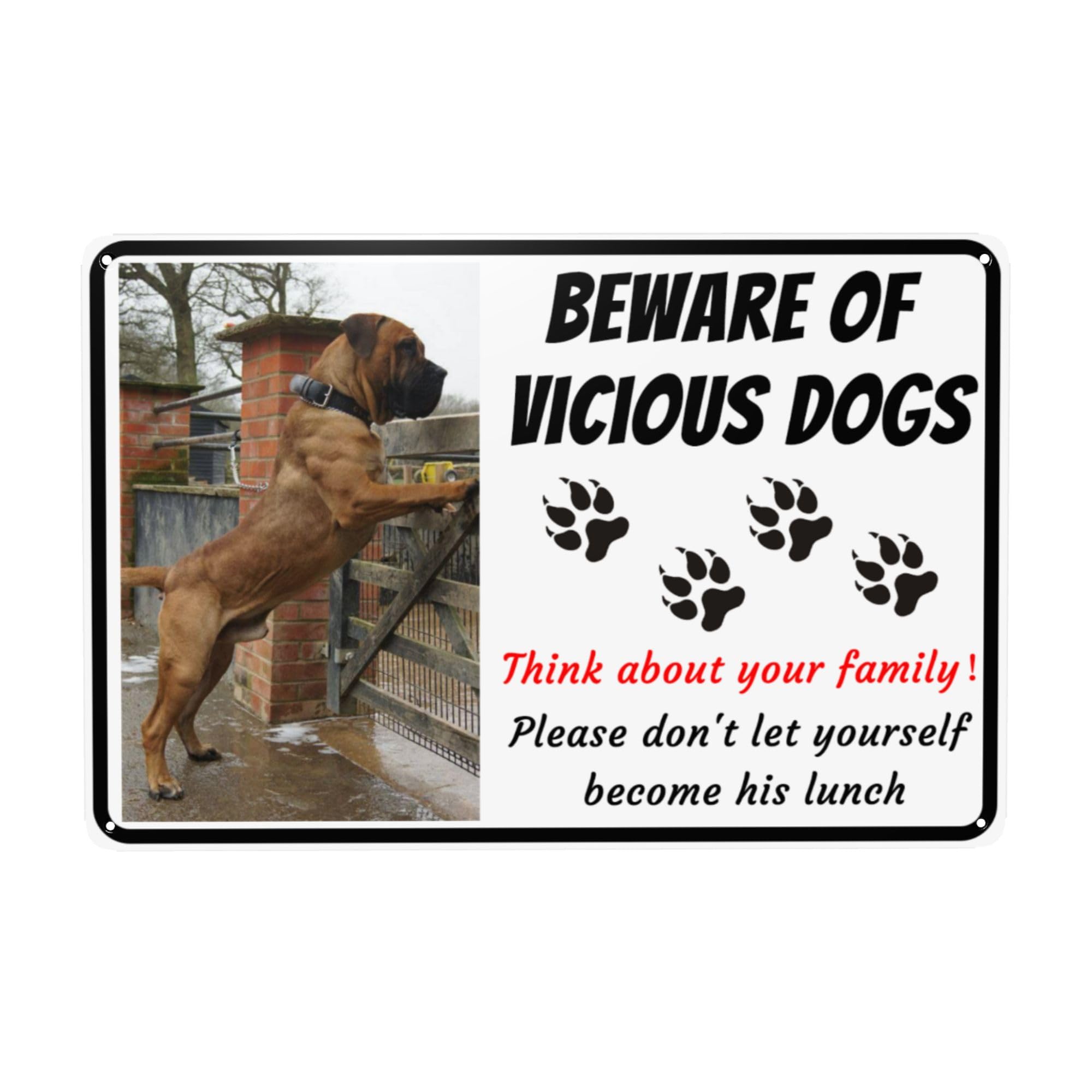 LSDINDF Personalisiertes Beware of Dogs Sign, Custom Warning of the Dog Signs, Personalised Dog Photo and Text, Outdoor Gate Rust Weatherproof for Fence Door or Gate.