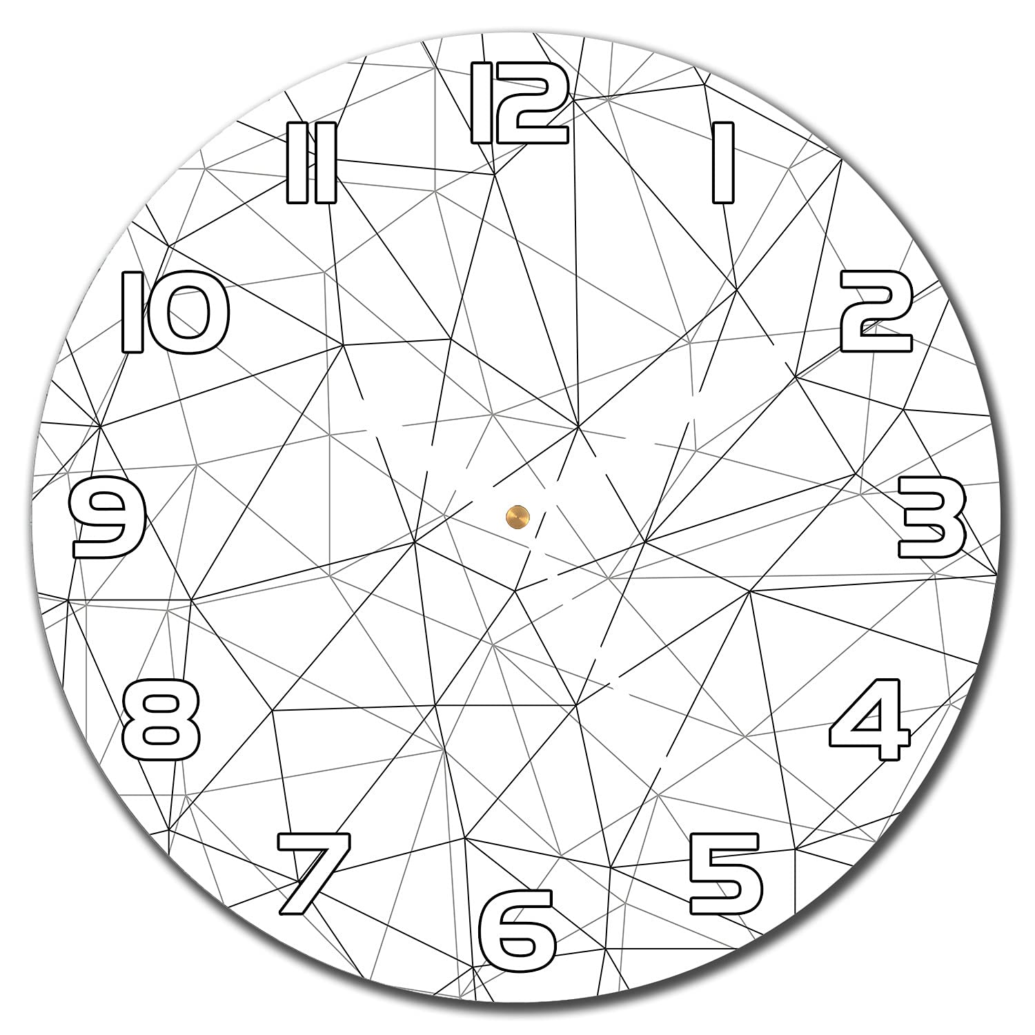 Horloge en verre sécurisé de 30 cm au design géométrique raffiné