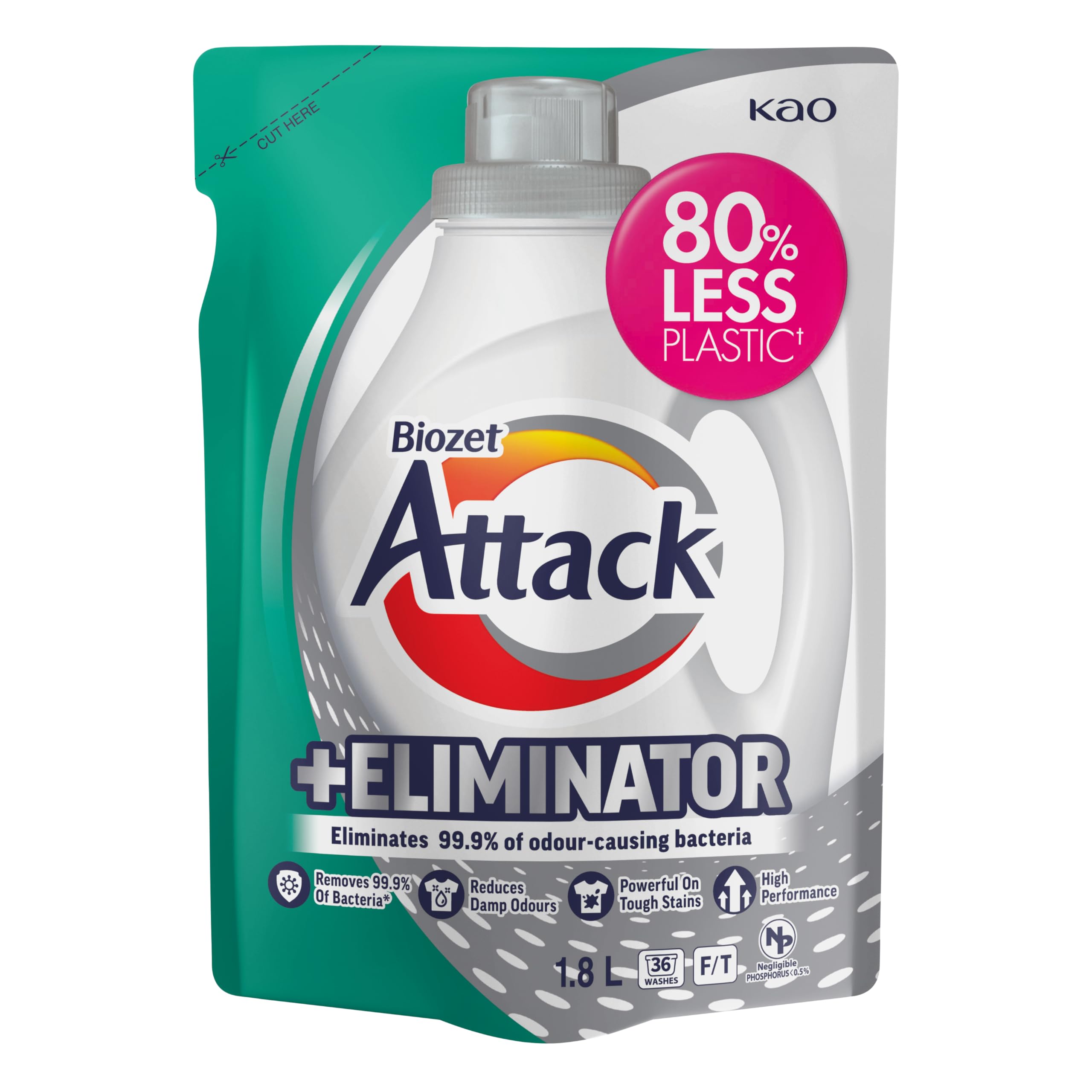 Biozet Attack Plus Eliminator Laundry Liquid Refill 1.8l