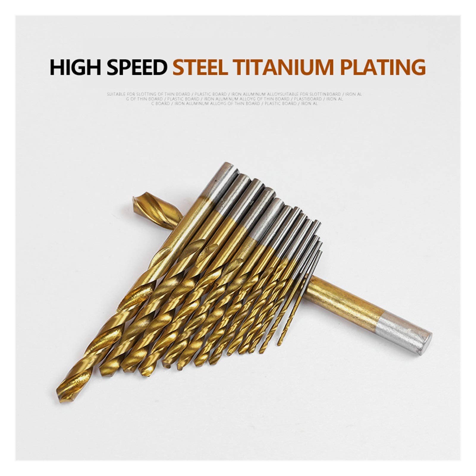 Brocas Juego de brocas helicoidales de 120 grados Caja de herramientas Brocas de titanio de 1,5-10 mm para recorte de madera de metal Juego de brocas para herramientas de trabajo de madera de 99 pi