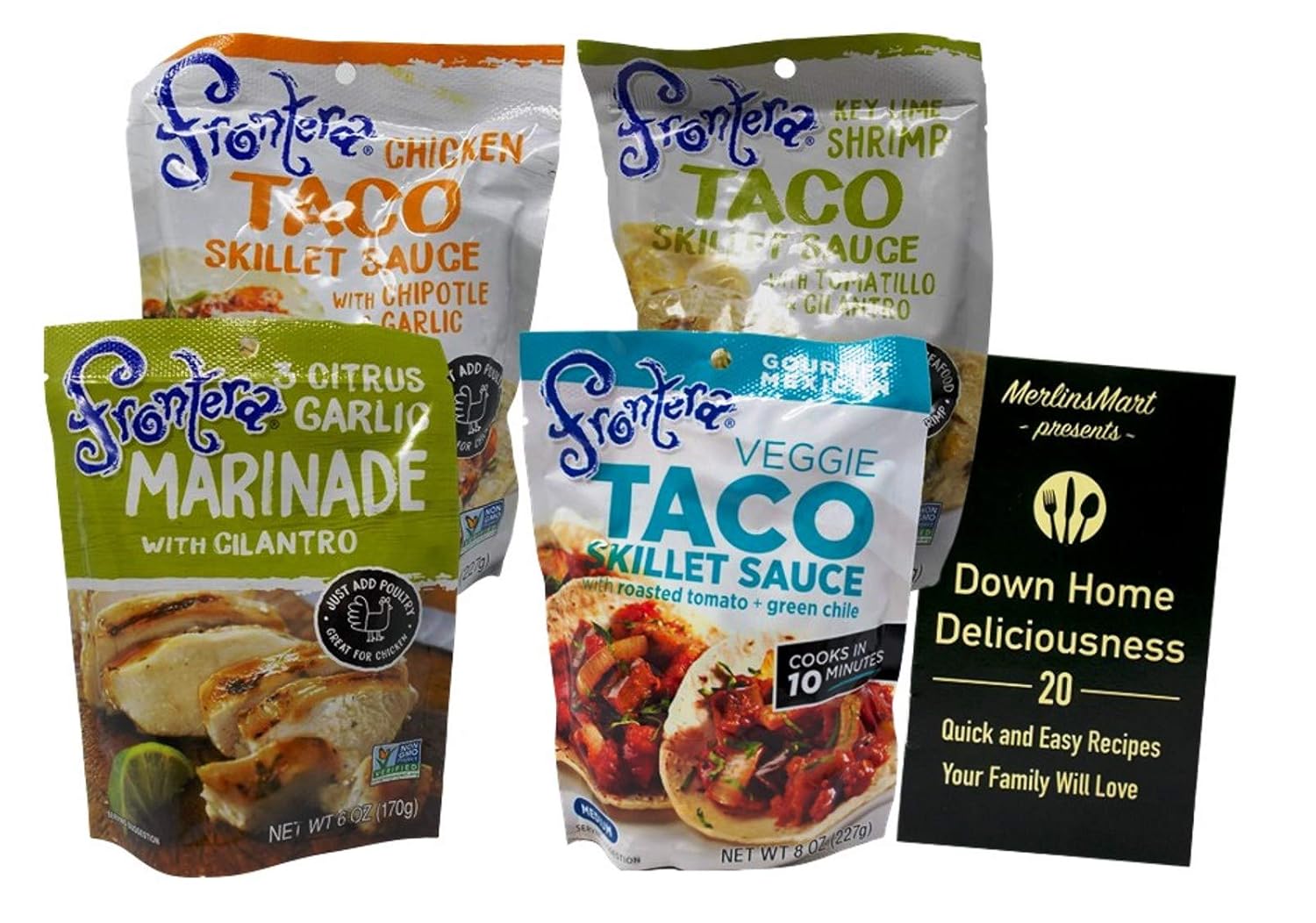 Frontera Gourmet Mexican Simmer Sauce 4 Flavor Variety (1) Each Chicken Taco