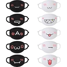 10 PC Kawaii Mask Anime Face Mouth Mask Cute Mouth Covering Reusable Washable Mouth Mask