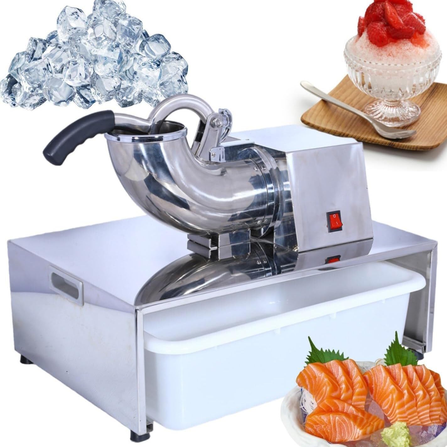 Machine à cône de neige commerciale, 200 kg/h, broyeur à glace, 350 W, machine à raser à glace moelleuse industrielle pour une utilisation à la maison