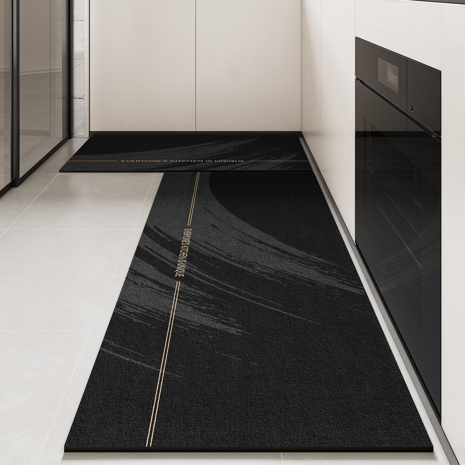Tapete de cocina negro de 40x60 cm que soluciona los suelos mojados y resbaladizos