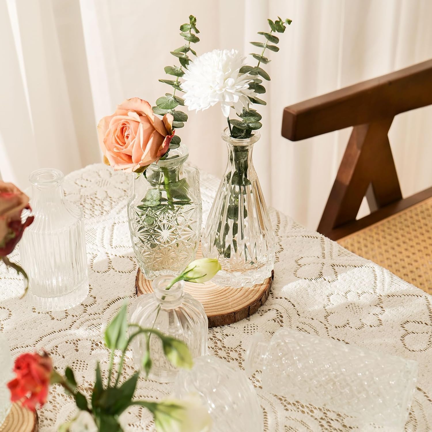 32 Mini Knospe Vase Glas Set als Hochzeit Mittelstücke für Tische, klare Vintage Vasen für Blumen, kleine Blumenvasen geeignet für tischdeko Geburtstag Party, Hochzeit, Baby-Dusche (32, Transparent)