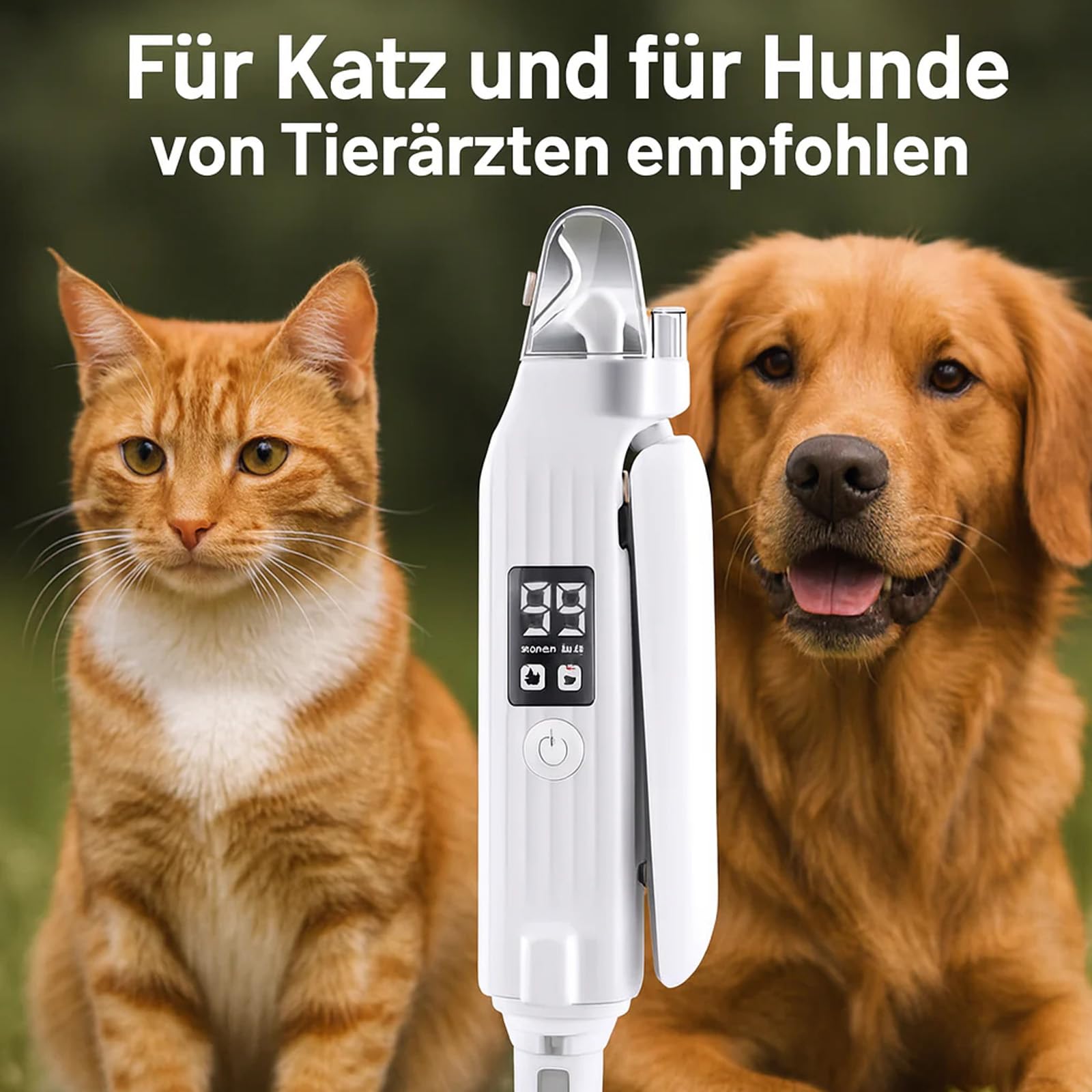 Pettrim 2-in-1- LED-Krallenschneider + Nagelschleifer, Nagelknipser Mit LED-Licht Für Hunde Katzen, Krallenschere Für Hunde Mit Licht Und Sicherheitsschutz, Für Angstfreies Und Sanftes (2PCS)