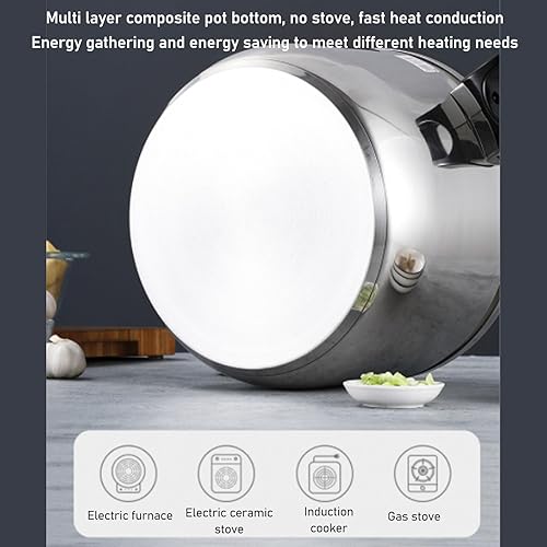 Miniatura 6 de Pyhodi Olla a presión de acero inoxidable para el hogar, cocción rápida, olla a presión multifuncional a prueba de explosiones de doble fondo para