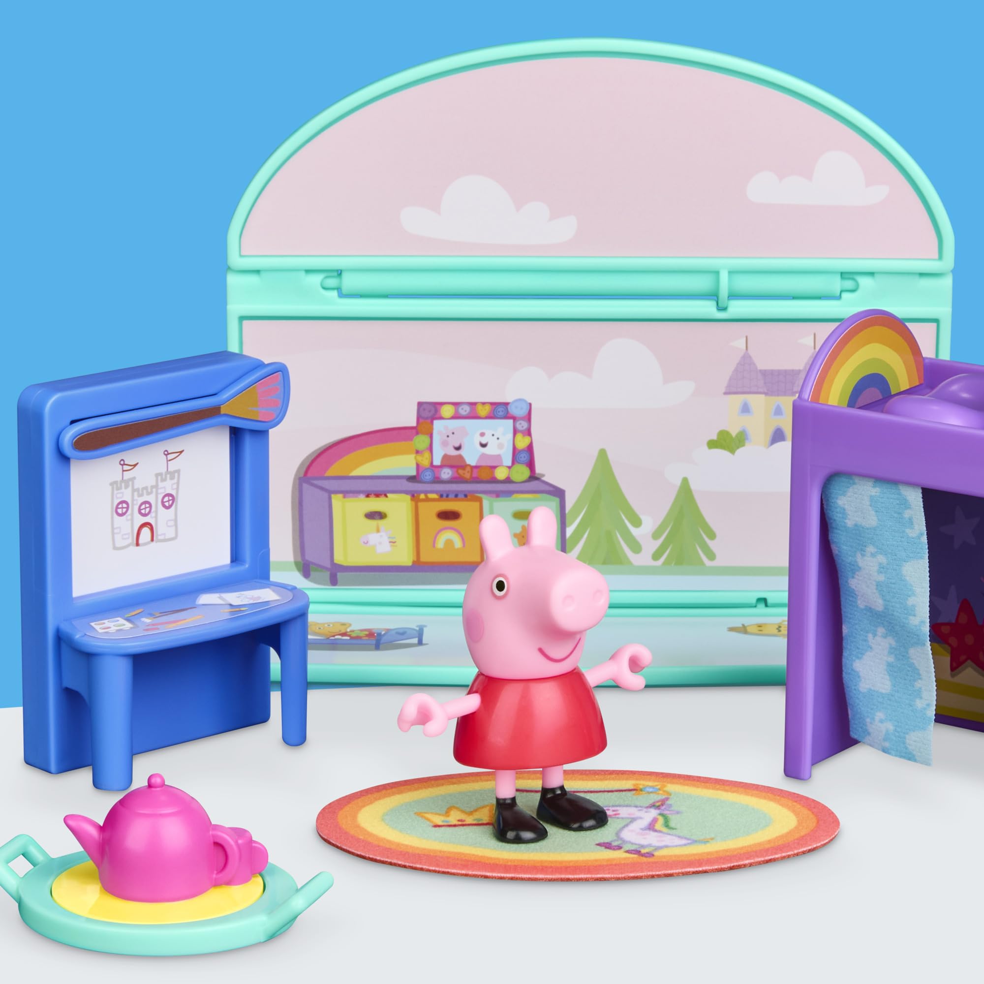 Peppa Pig Peppa's Bedroom Set with 1 Figure and 7 Accessories, Works with Peppa's Big Family House Playset, Preschool Toys for Girls and Boys 3+ - 3