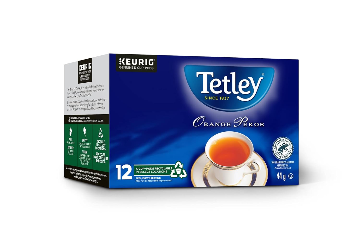 Tetley Tea Orange Pekoe K cup, 12ct, (Imported from Canada)