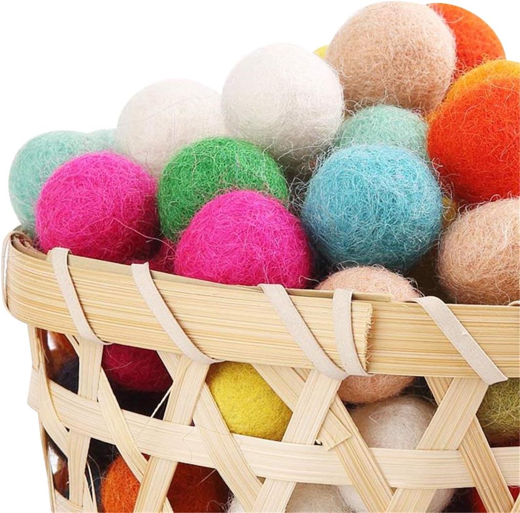 Kojoon Wool Felt Balls Beads 200pc 20mm Multicolors Wool Balls Christmas Decoration