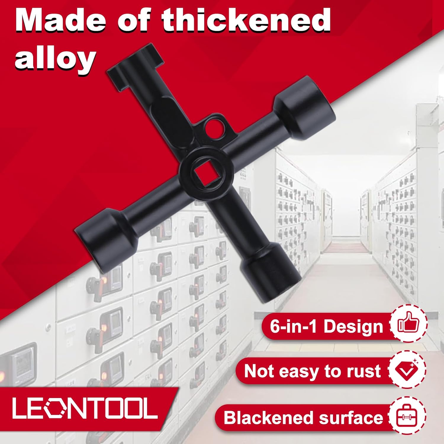 2PCS 4 Way Sillcock Key Set Utilities Key Multi-functional Water Key Steel Sillcock Wrench 4 Way Water Key Tool Hose Bib Key for Valve, Faucet, and Spigots, Hydrant, Control Cabinet