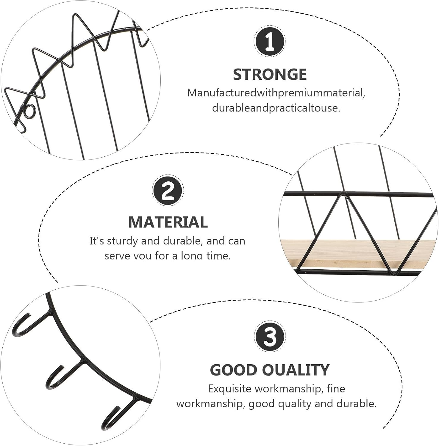 UPKOCH Rustic Black Floating Shelf No-Punching Installation Sturdy Iron and Wood Wall Storage Shelf for Living Room and Housewarming Gift