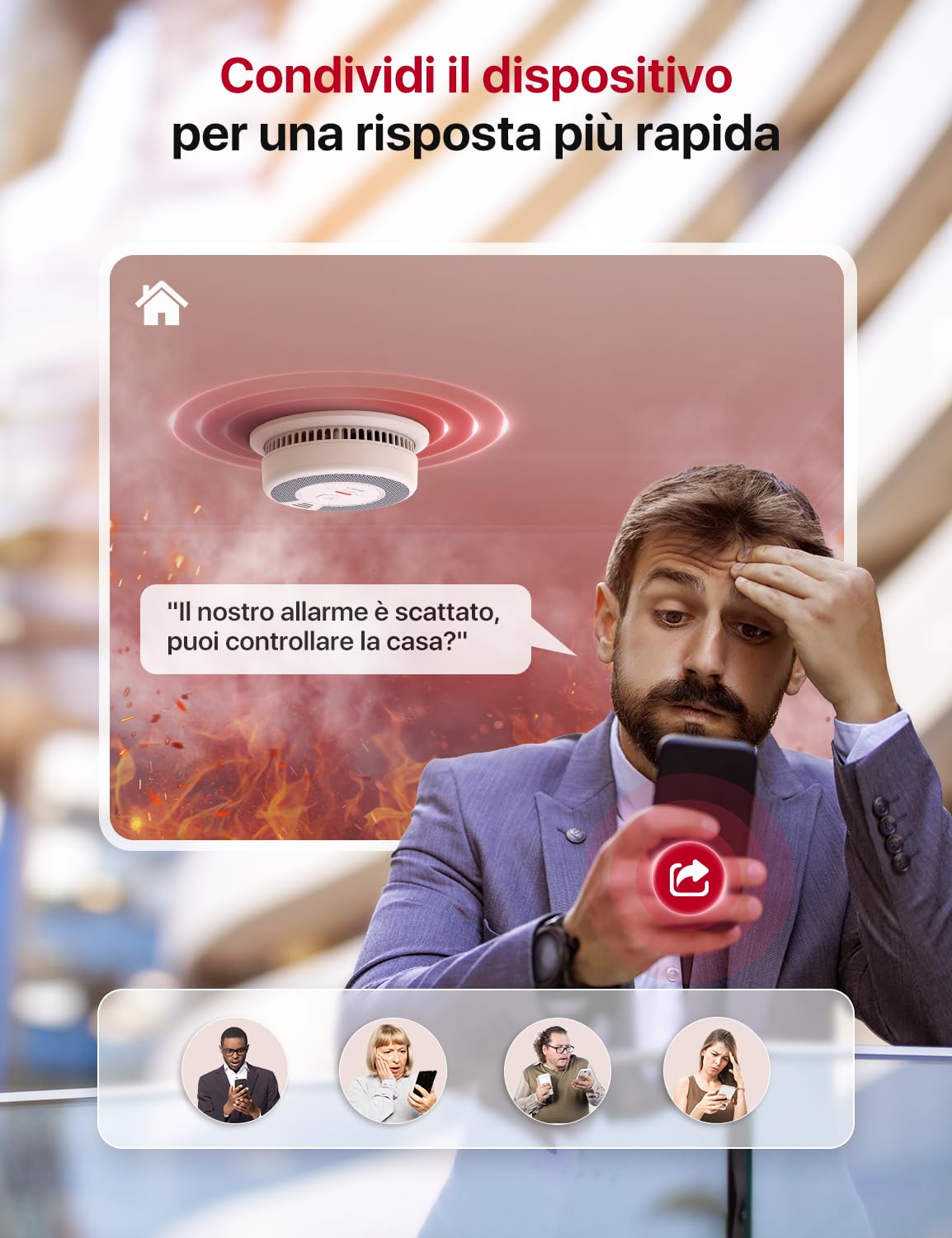 X-Sense Rilevatore di fumo e monossido di carbonio Wi-Fi con batteria sostituibile, Rilevatore di combinazione intelligente compatibile con l'app X-Sense Home Security, SC06-WX, confezione da 1
