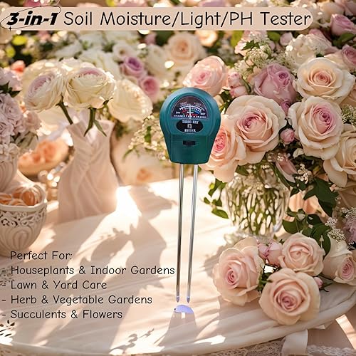 Miniatura 6 de Probador de suelo 3 en 1 para humedadluzpH del suelo, medidor de humedad para plantas, medidor de agua, herramientas de jardinería, hidrómetro para