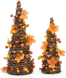 Fall Decor, Fall Tabletop Trees, Lighted Pumpkin Thanksgiving Decorations