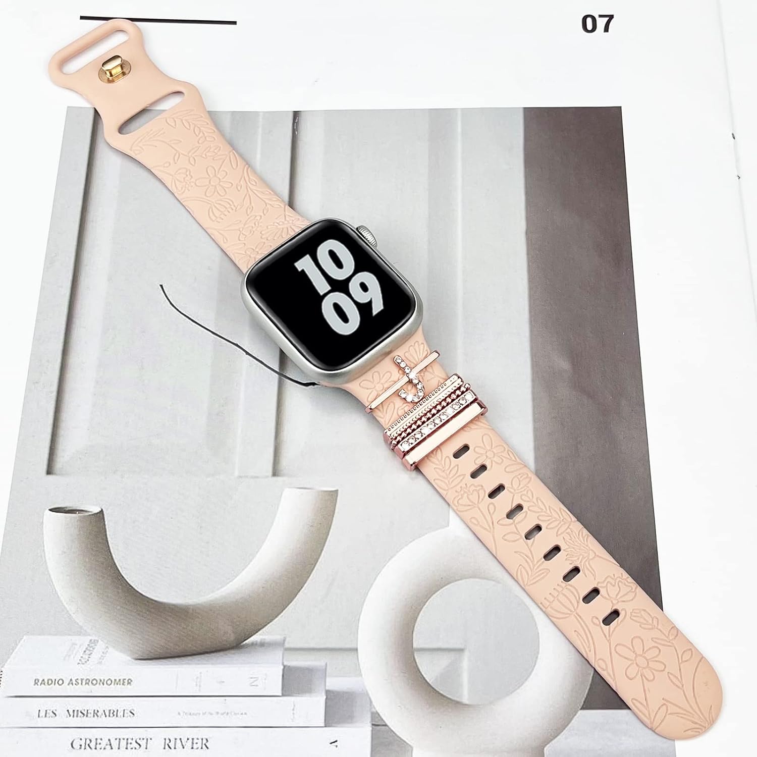 Decorative Rings Loops Compatible with Apple Watch Silicone Bands Charms 49mm 45mm 44mm 42mm 41mm 40mm 38mm iWatch Series 11 10 9 8 7 6 5 4 3 2 1 SE 2 Ultra 2 Charms Accessories (No Band) image 2