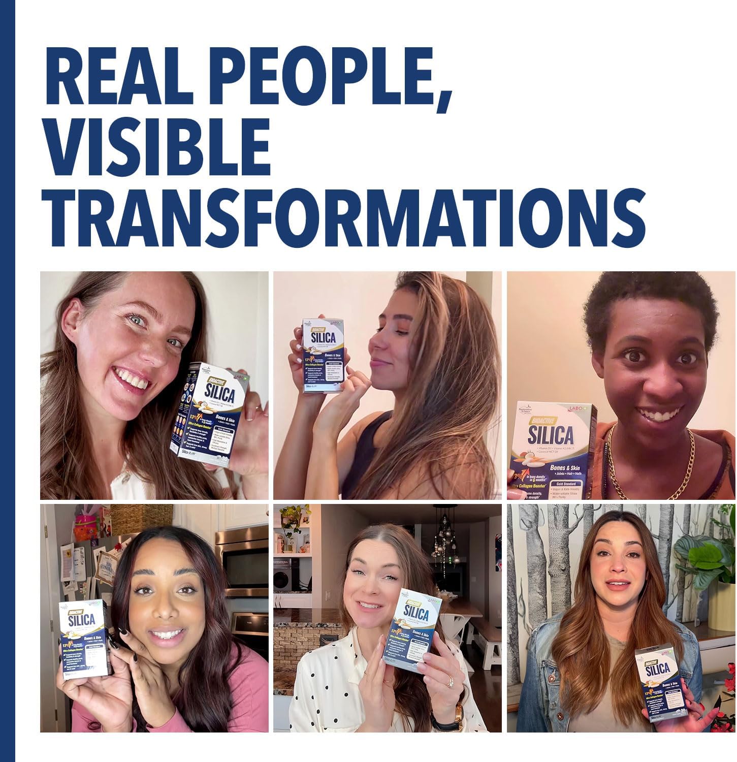 LABO Nutrition Bioactive Silica – Hair, Skin, Nails, Collagen Formation, Joint & Bone Strength – Support Bone Health & Collagen Booster– 99% Purity Rice-Derived Silica Supplement, 30 Vegan Softgel x 3