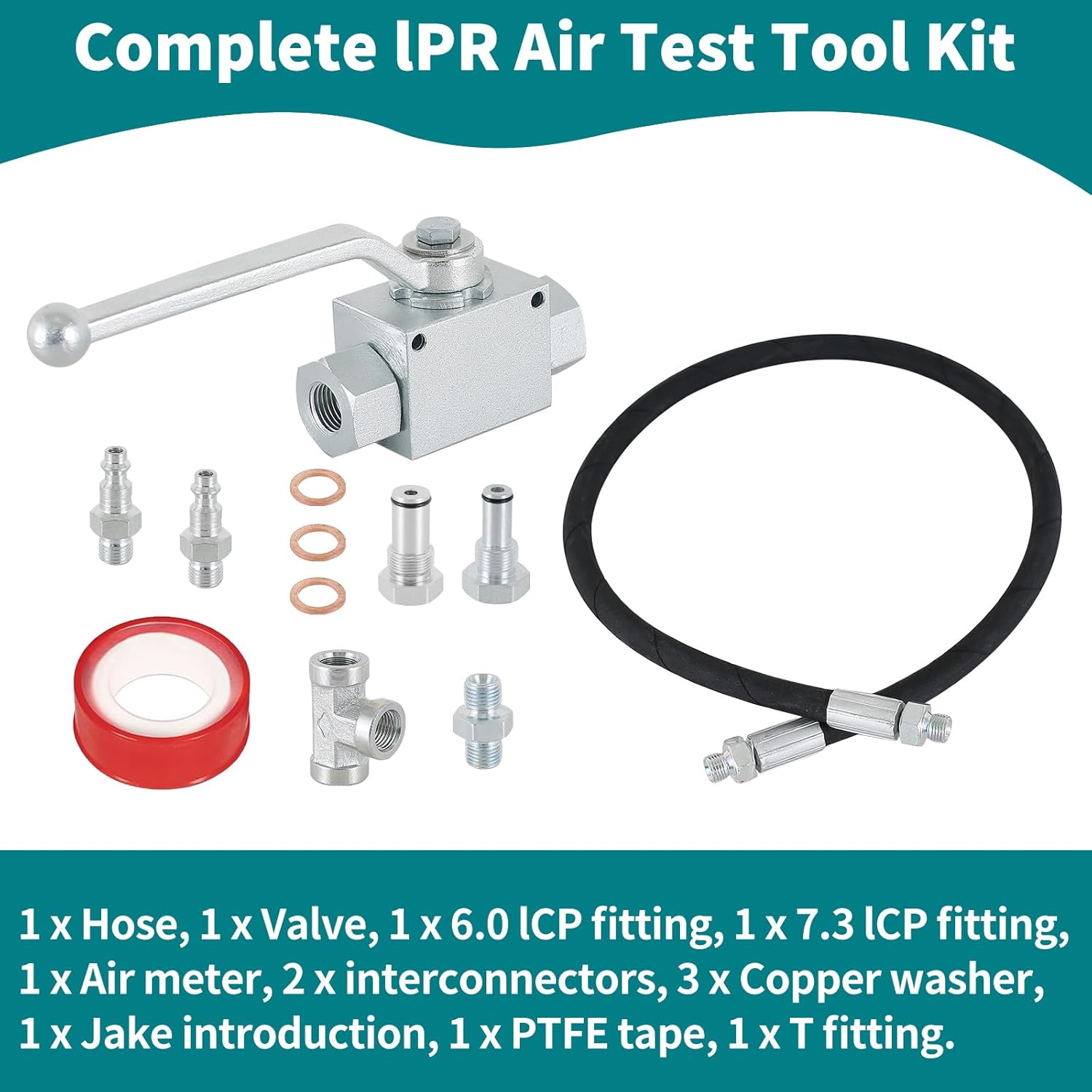 Fits for Ford 6.0L-7.3L Powerstroke Diesel High Pressure Oil System IPR Air Test Tool KIT Compatible with Ford 1994-2007 F250/F350/F450, 5300 PSI High Pressure Oil System
