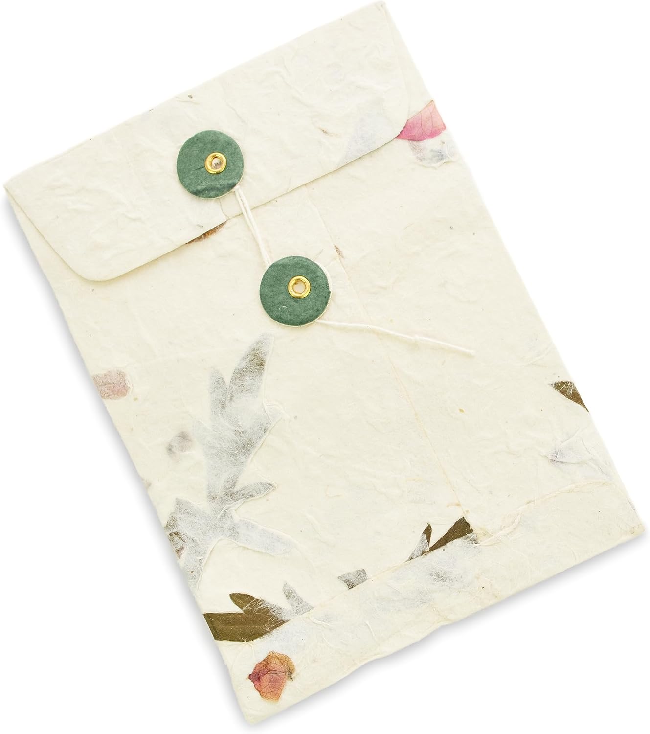 Kathmandu Valley Co. Handmade Lokta Paper Envelope with String-tie Button Closure Pocket Folder Document Sleeve, for Invitations, Mailers, 4.5 x 6.5 inches, 10 Pack. Made in Nepal. (Forest Wanderer)