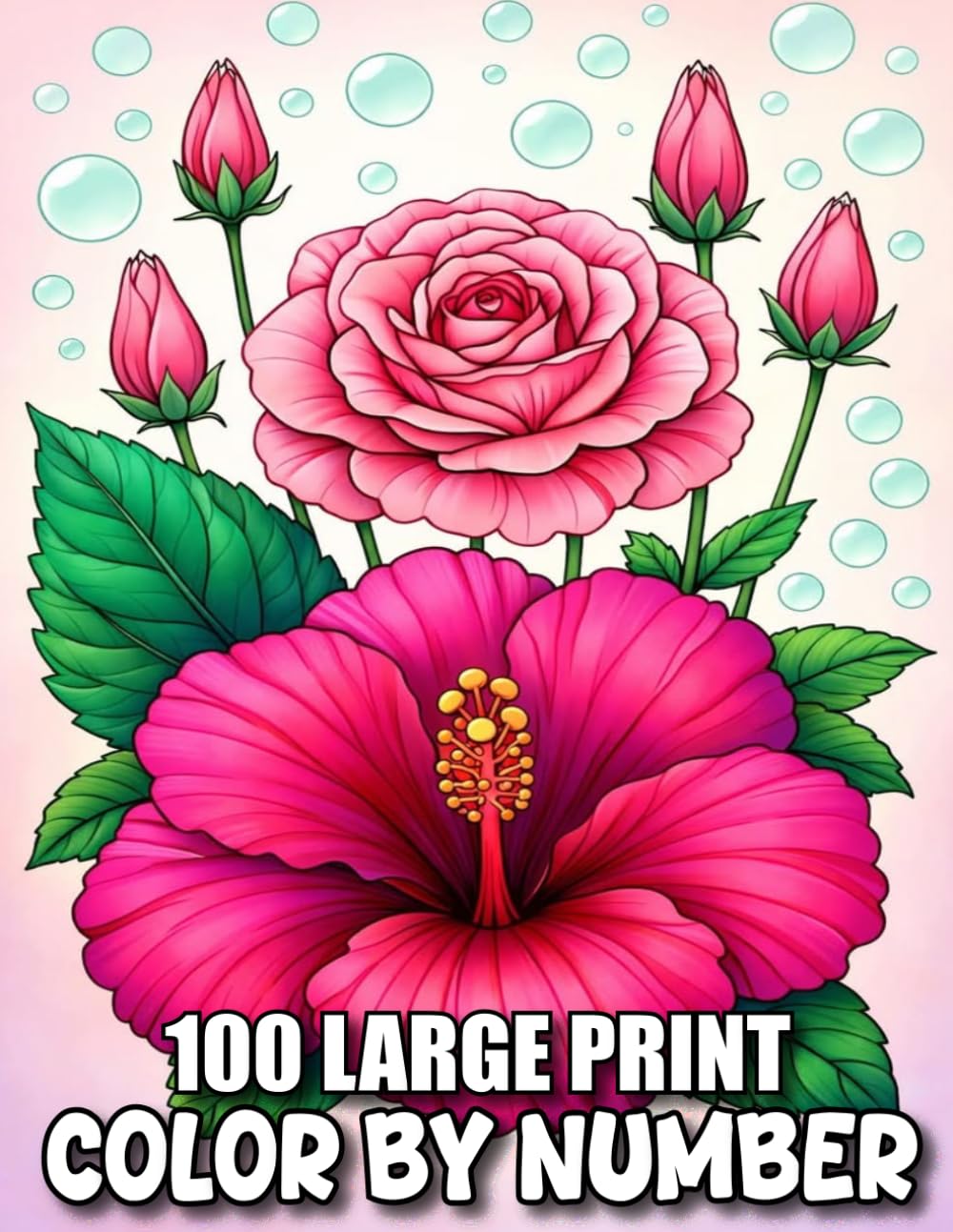100 Large Print Color By Number: 100 Large Print Color By Number Adult Coloring Book with Relaxing Designs of Animals, Flowers, Birds, Butterflies And More.
