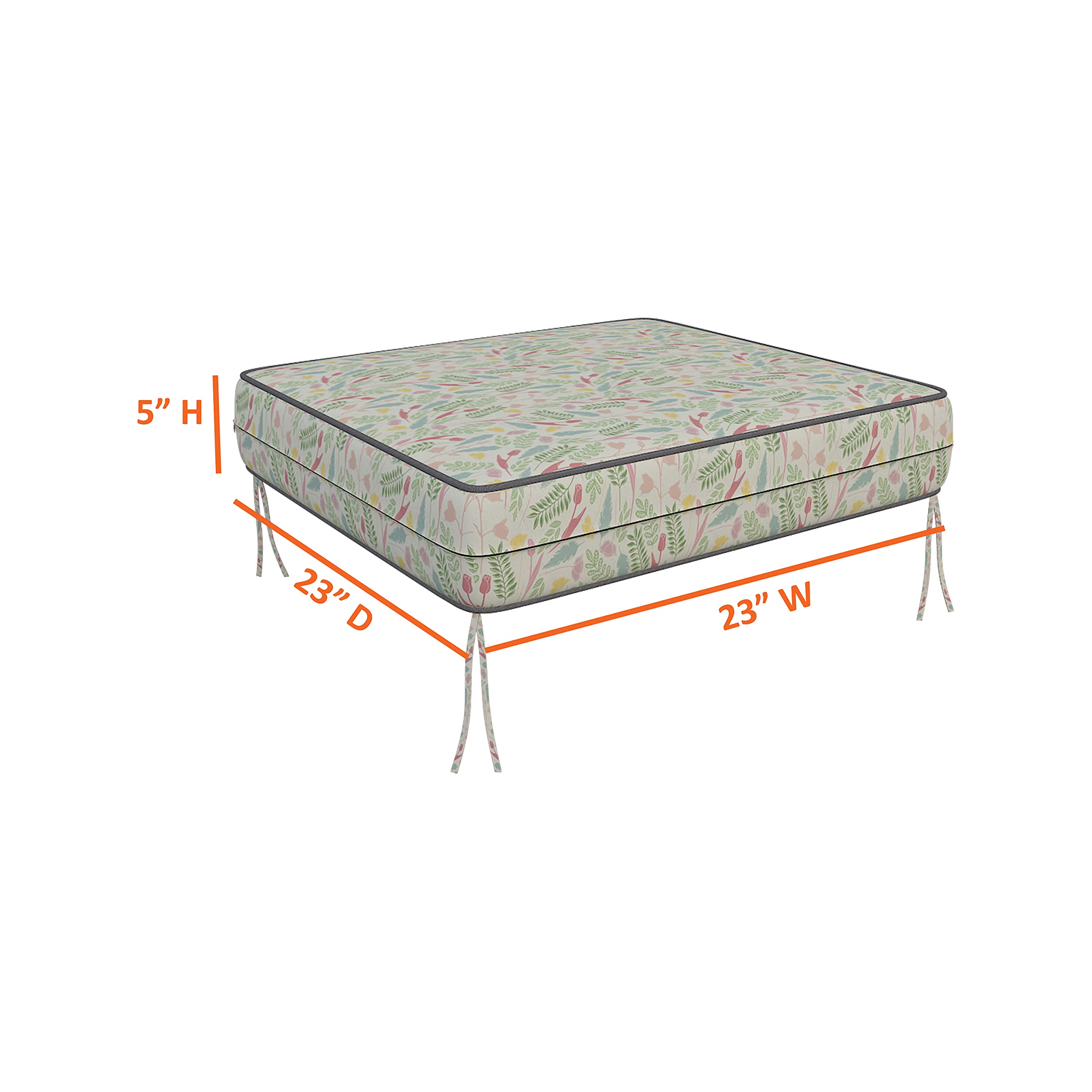 Covers & All Kwadratowa poszewka na poduszkę 6 sztuk 600 D pokrowiec na fotel patio wodoodporny wysoce trwały materiał poliestrowy z zamkami błyskawicznymi (tylko pokrowiec) (13 cm wys. x 60 cm szer. x 68 cm głęb, wzór 06)