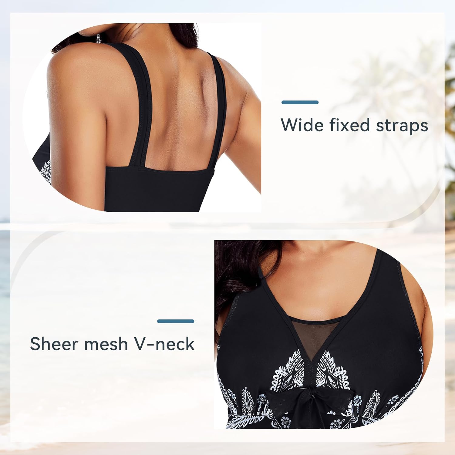 Bathing Suits for Women Swimsuits Tummy Control One Piece Swimdress Flowy Skirt Mesh Dress Athletic Swimwear Black 10-12
