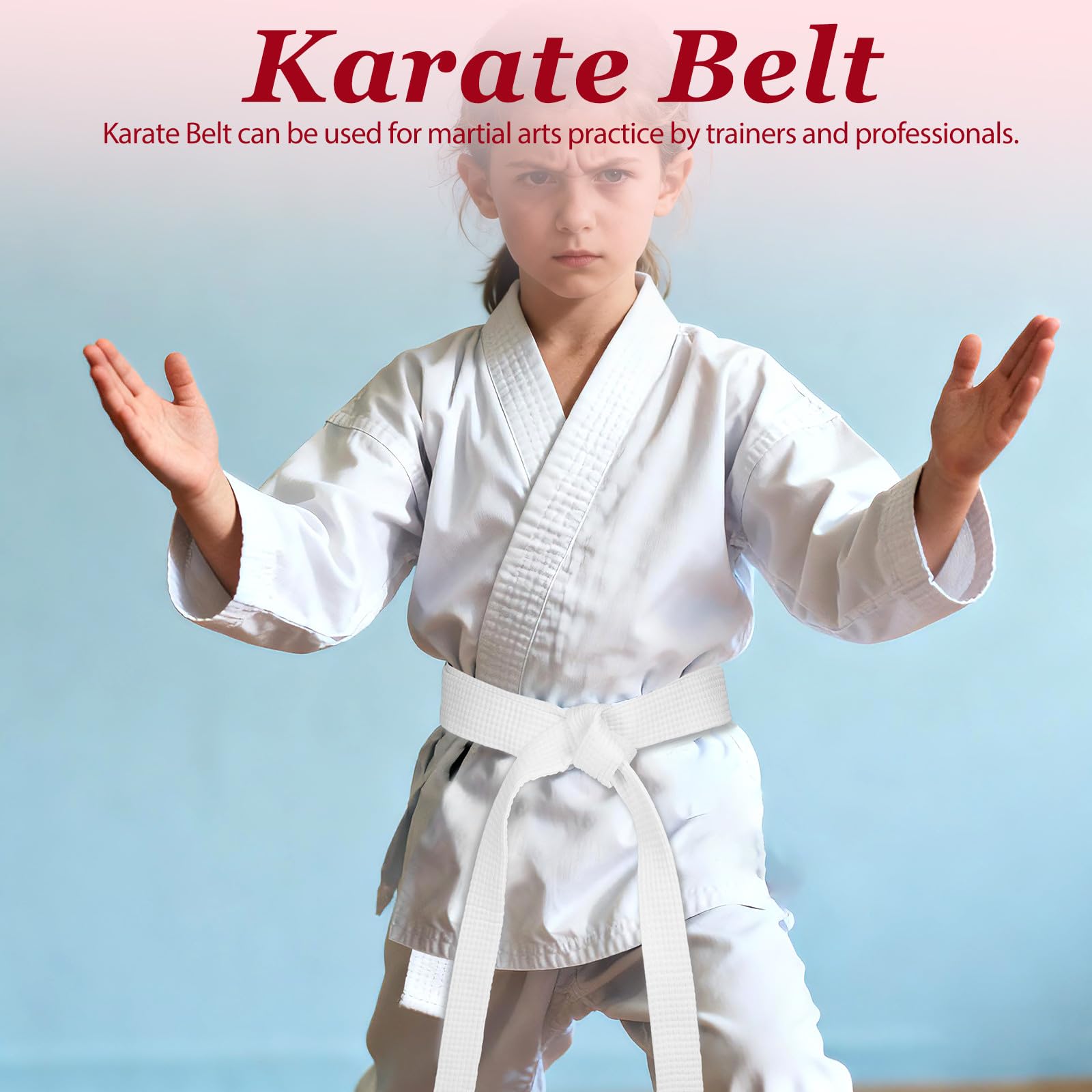 Cinturón de Taekwondo Blanco para Mujer y Hombre, Material de Algodón y Cáñamo, Adecuado para Entrenamiento y Competición en Artes Marciales