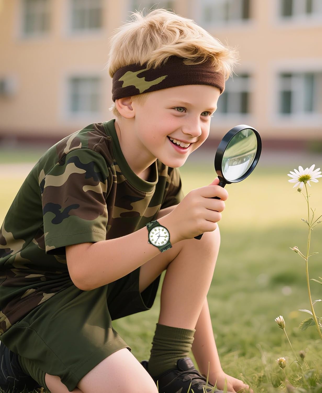 SOCICO Kids Analog Watch for Boys Girls, Easy to Read Learning Time Watch, Waterproof, Soft Band Wristwatch for Child Teens Ages 5-15, Great Gift for Kids Children
