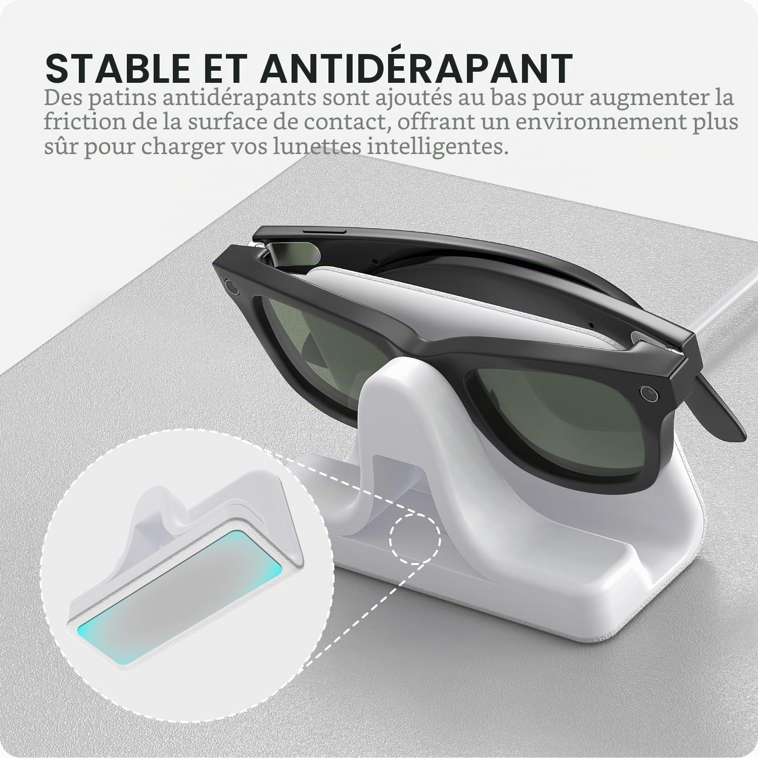 TUSITA Support de Charge & Câble Compatible avec Ray-Ban Meta (Gen 1 2) Lunettes Intelligentes, USB-C
