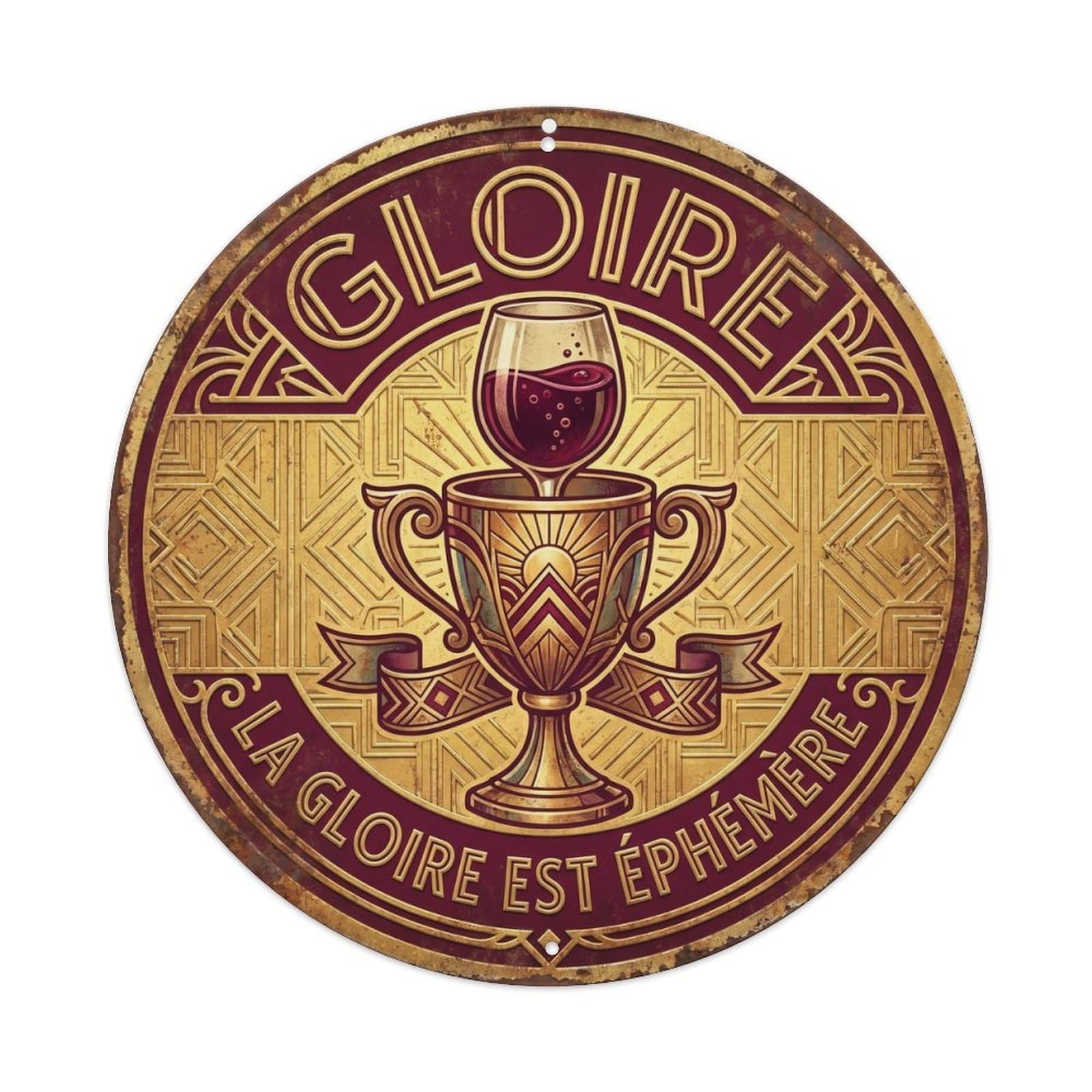 Glory Humorous Bistro Glory Vintage Metal Tin Sign Plaque Wall Decor for Cafe, Club Bar, Office, Garden Metal Poster 8x8Inch