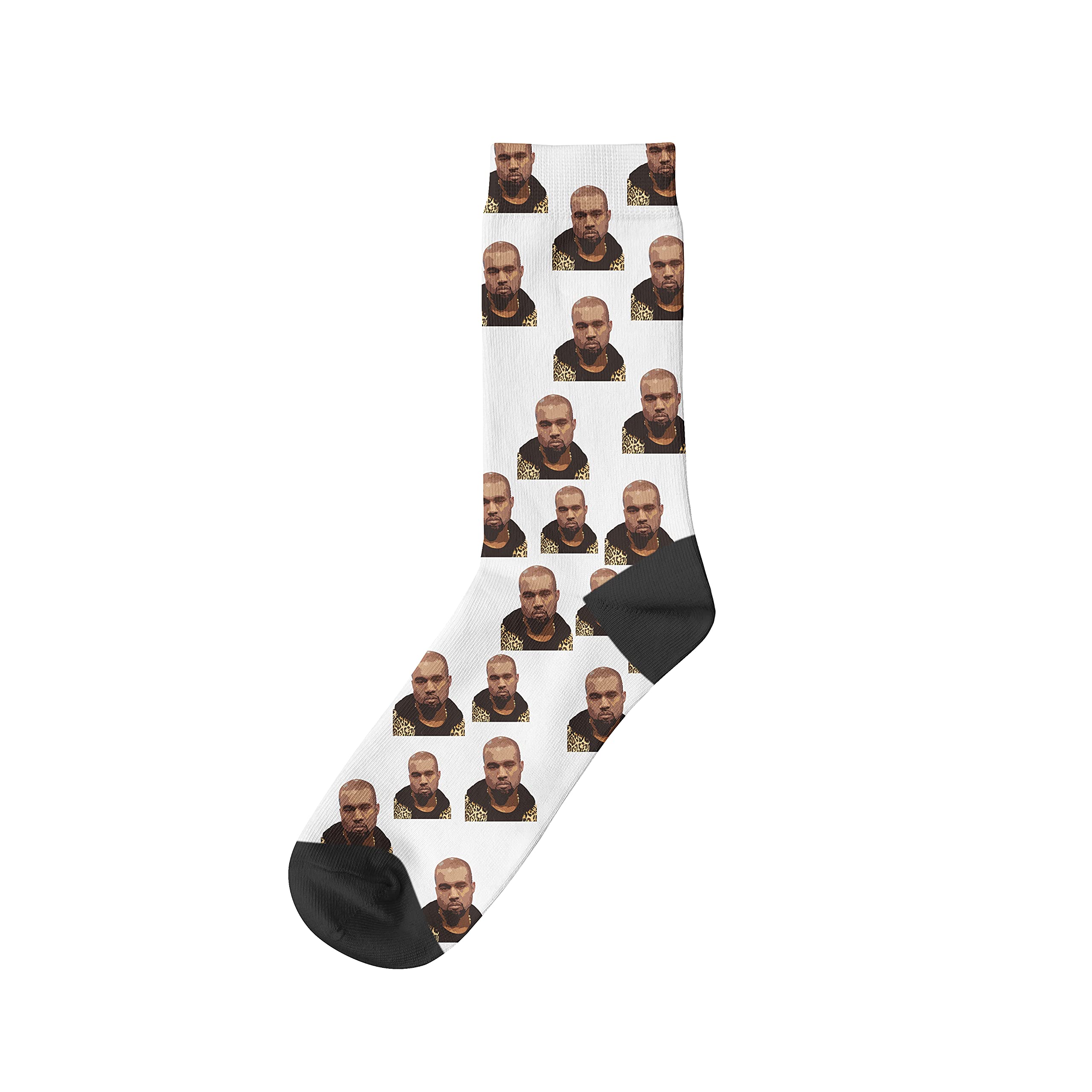 Banter Cards Unisex White Kanye West Face Socks - Funny Socks - Socks - Socks - Funny Gifts - Rude Gifts