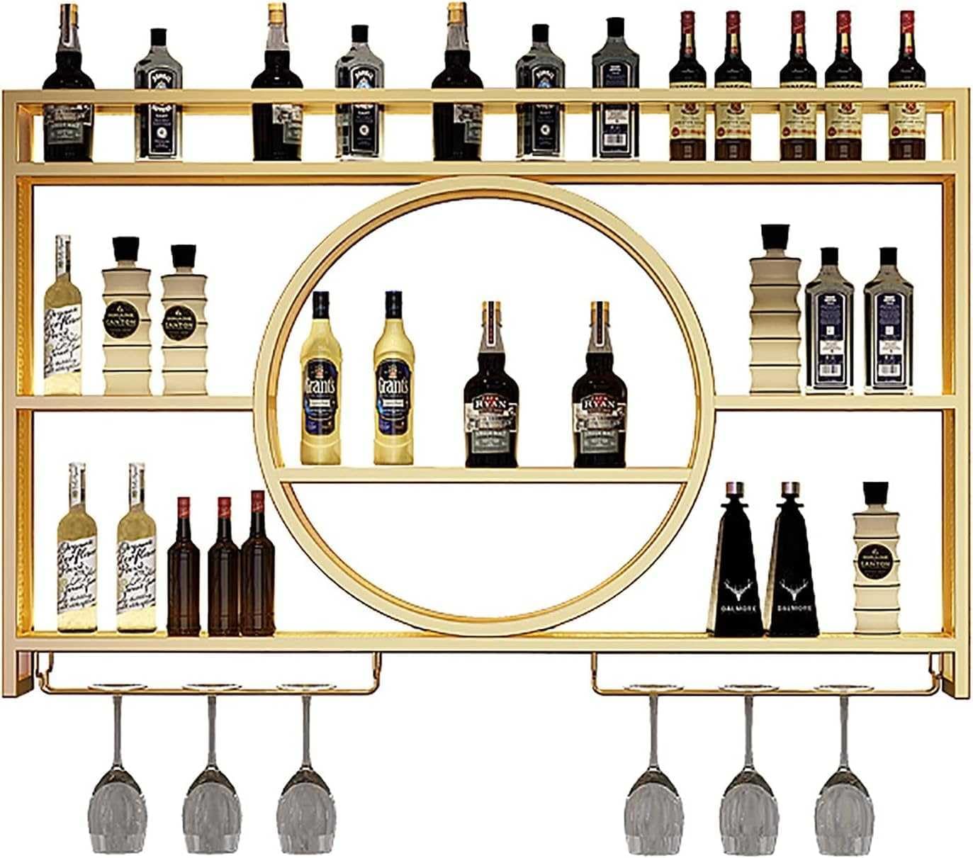 Amazon.com: Metal Wall Mounted Wine Rack - Stylish Bar Unit Display for ...