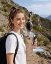Aluan Powerful Portable Handheld Fan, High Speed 100 Adjustable Personal Turbo Fan Pocket Size,2000mAh Rechargeable Battery with LED Display, Small Hand Fan with Lanyard for Travel,Office,Home,Outdoor gallery image