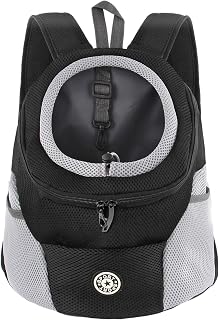 M MUNCASO Dog Cat Backpack Small Pet Travel Bag Puppy Pet Front Breathable Head Out Design and Waterproof Bottom, Airline Approved for Outdoor Hiking Travel (L,