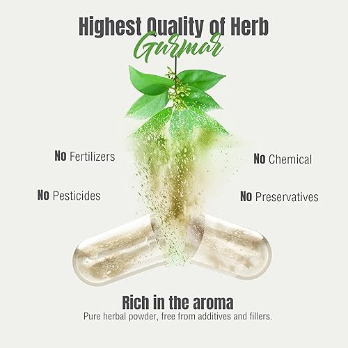 Vista 6 de Herbsforever Gurmar Cápsulas – Gymnema Sylvestre – Suplemento herbario – 90 cápsulas (paquete de 2)