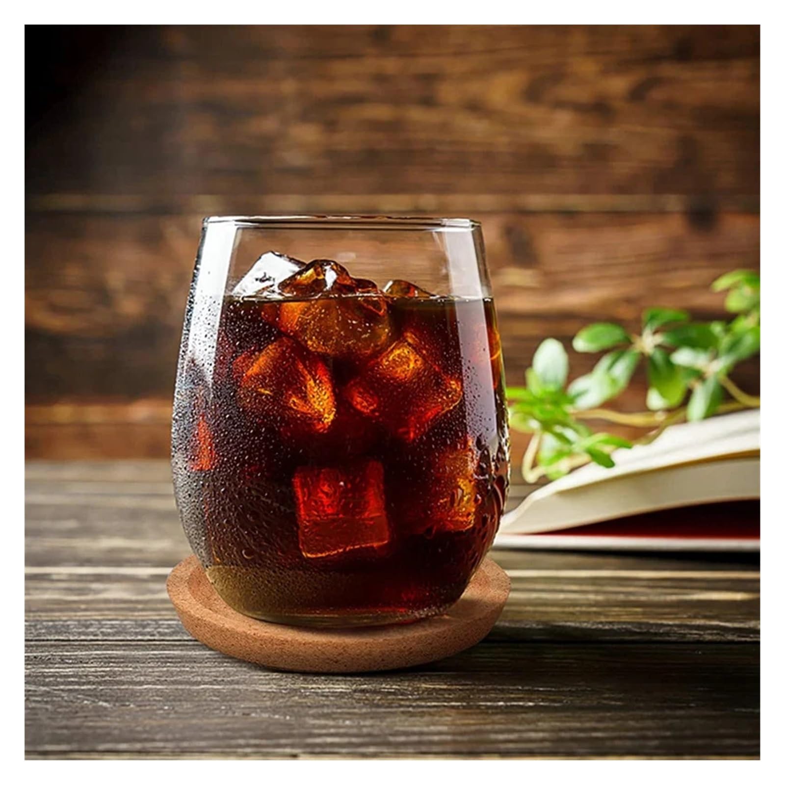 Lot de 5 Dessous de Verre en liège compatibles avec Les sous-Verres à Boissons, résistants à la Chaleur, sous-Verres Ronds naturels réutilisables compatibles avec Les Restaurants et Les Bars.