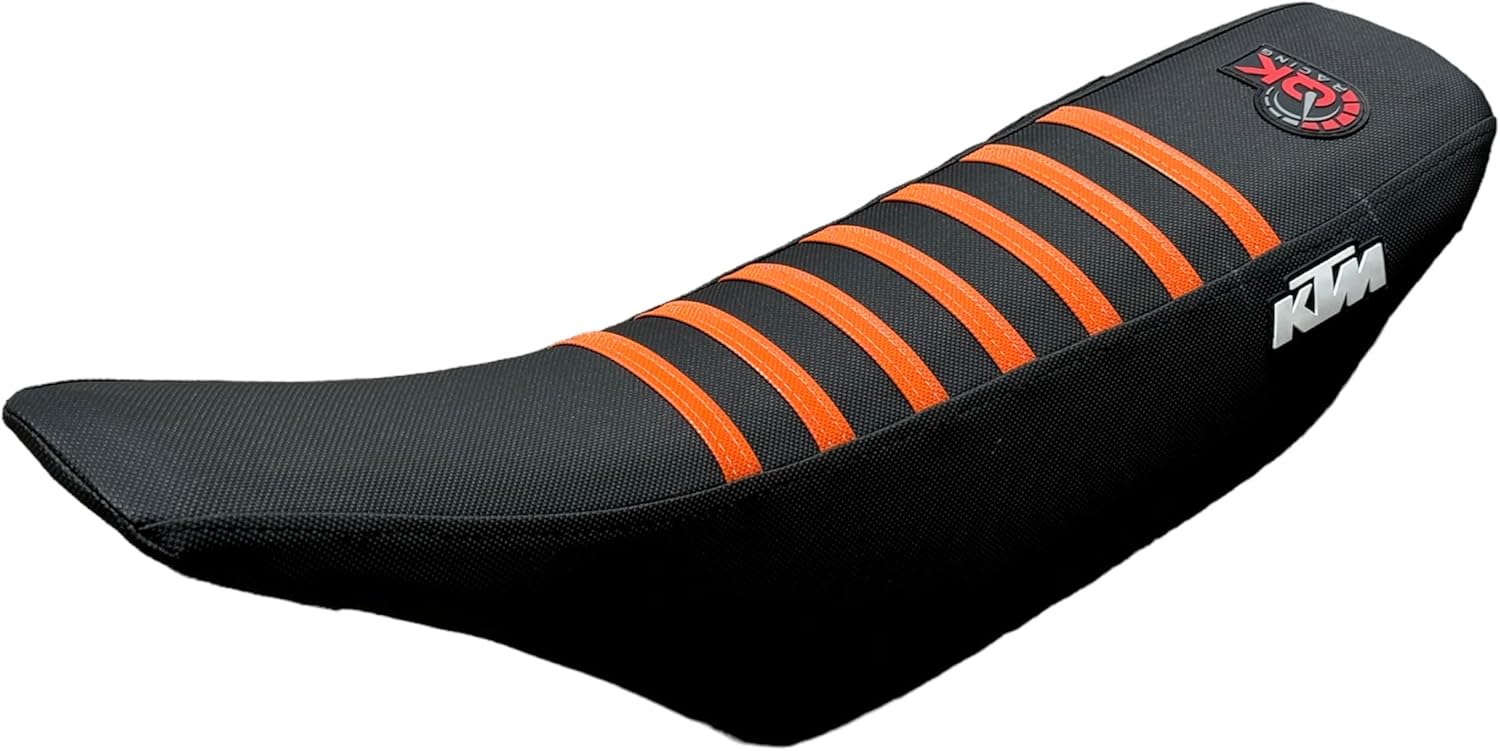 Premium Multi Grip Seat Cover - Compatible Fit for KTM Sx Sxf 125 250 350 450 seat Cover 2001-2006 Black Orange Rib S28