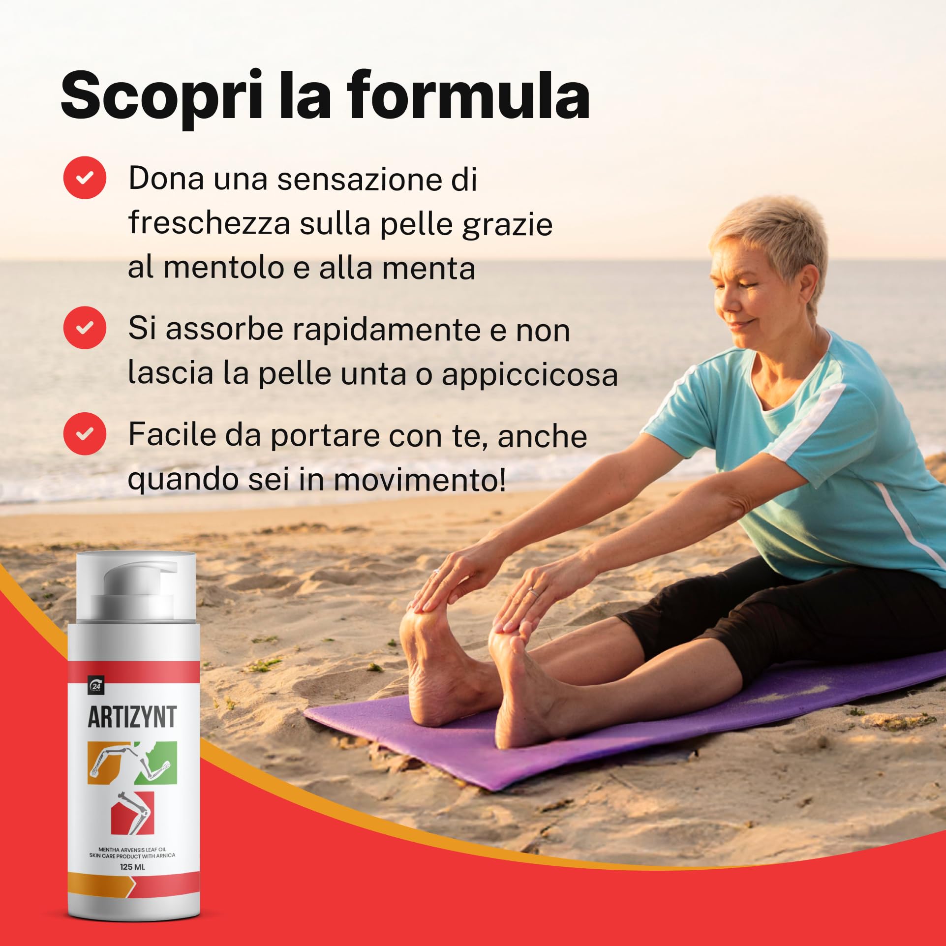 Crema per la cura della pelle con olio di foglie di Mentha Arvensis e arnica, 125 ml (3+2 gratis)
