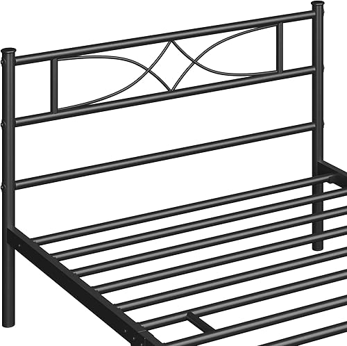 Miniatura 47 de Yaheetech Base de cama de metal tamaño matrimonial, base de cama de plataforma, base de colchón con cabecera y estribo de diseño curvo, no necesita